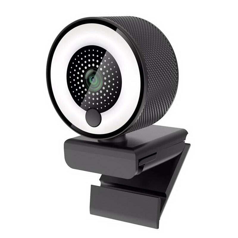 2K HD USB Dual Microphone Real-Time Webcam USB Computer Camera with Fill Light for PC USB Plug and Play Free Drive