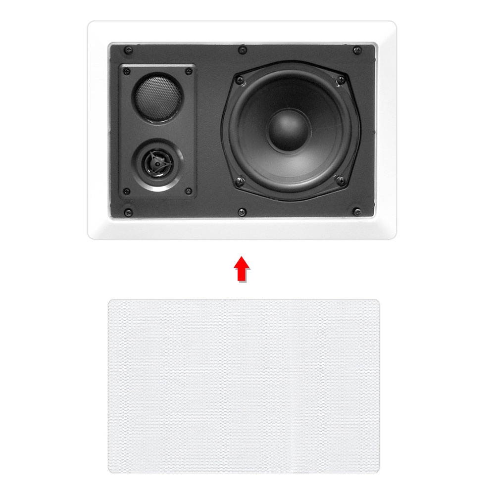 Pyle PDIW87 8 Inch 400 Watt 2 Way Enclosed In Wall/Ceiling Speaker (2 Pairs)