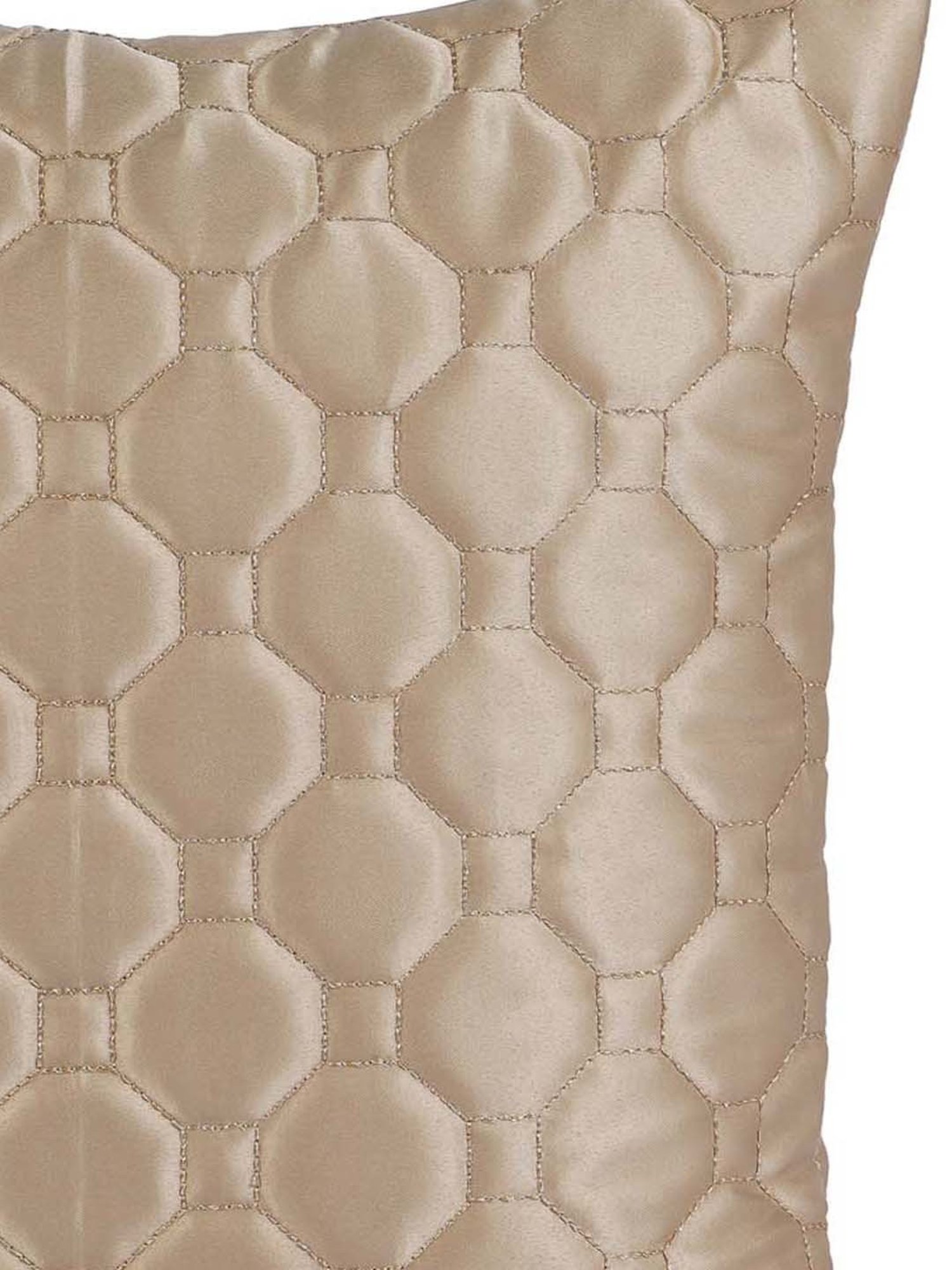 MFD HOME Furnishing Beige Satin Cushion Cover - Set of 1