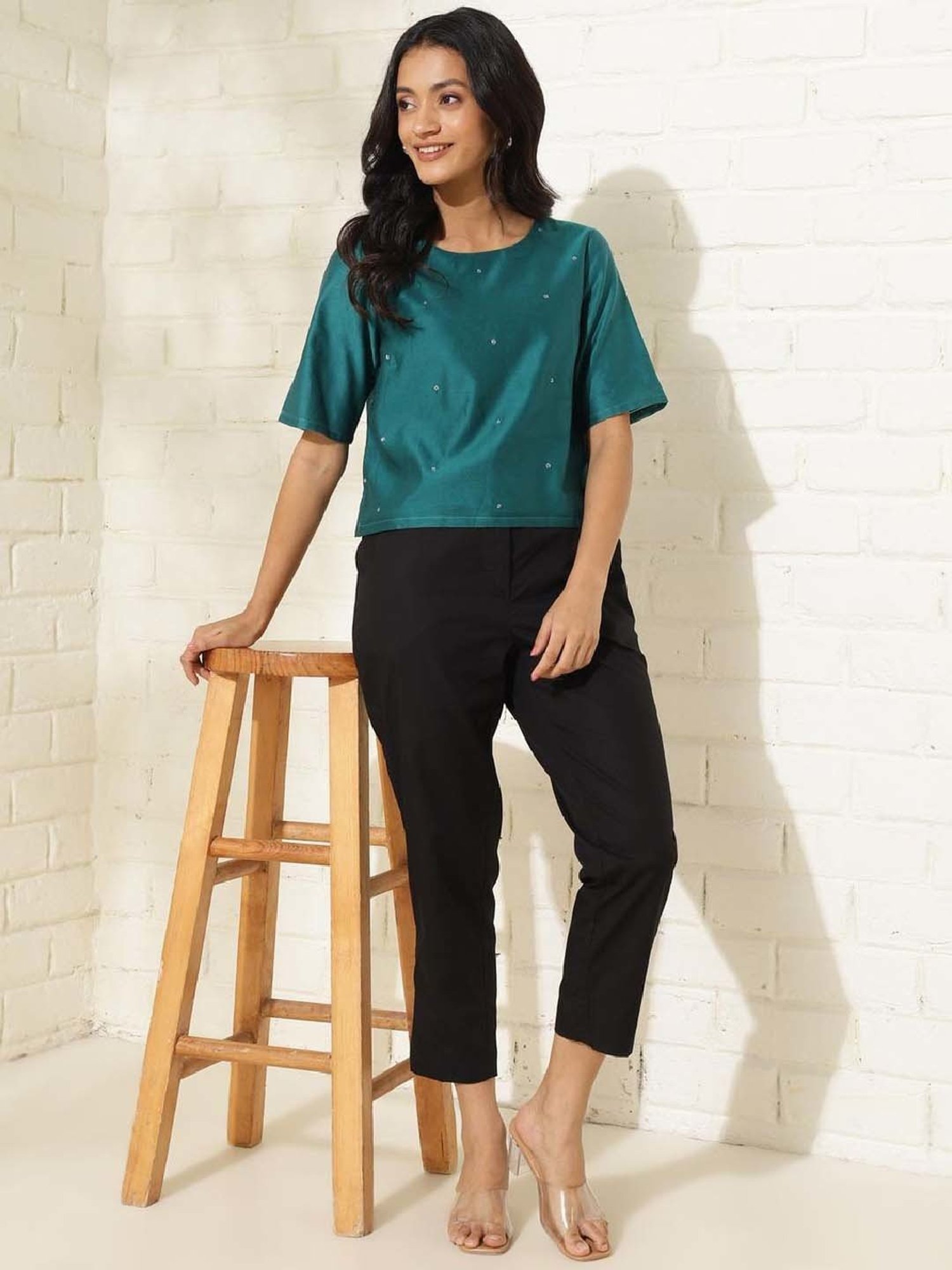 Fabindia Blue Embroidered Top
