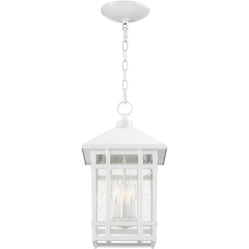 Kathy Ireland J du J Sierra Craftsman 16 1/2"H White Outdoor Hanging Light