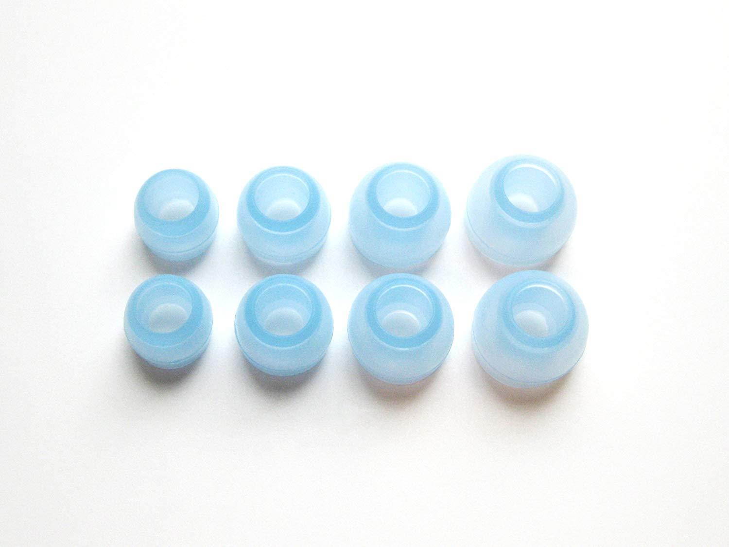 8pcs : 4 Pairs XS/S/M/L Blue Replacement Set Earbuds Eartips for Sennheiser IE Series, CX Series, CXC Series, CXL Series, OCX Series, and MM Series In Ear Earphone Headsets