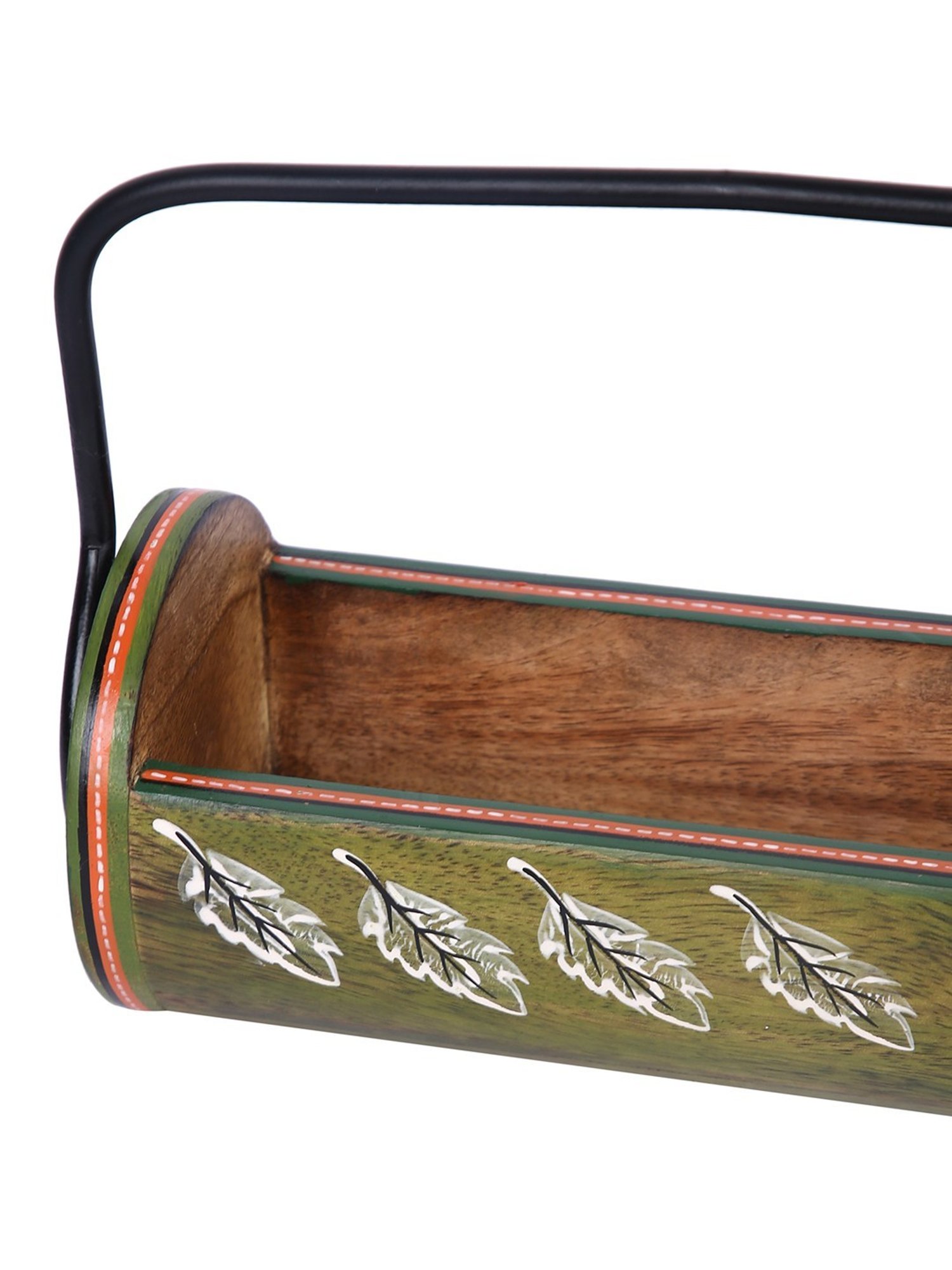 Aapno Rajasthan Basic Green & Transparent Wood Container