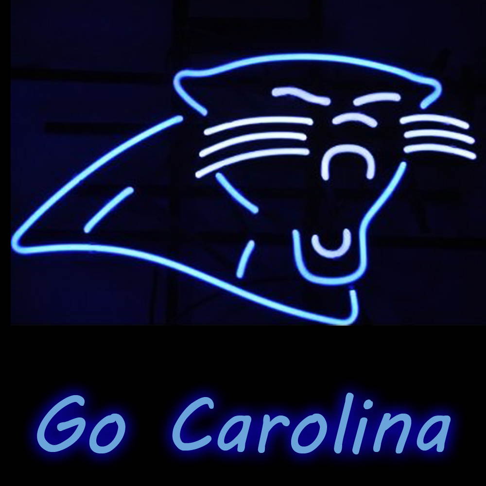 Fashion Neon Sign NFL Carolina Panthers Handcrafted Real Glass Lamp Neon Light Neon Sign Beerbar Sign Neon Beer Sign 19x15