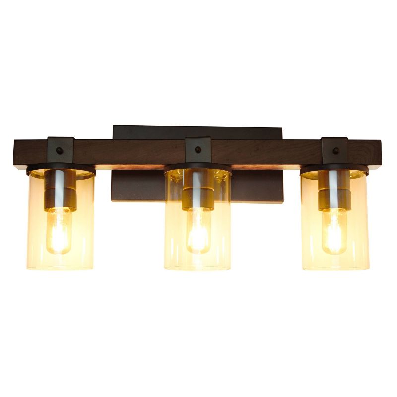 Industrial Rustic Lantern Restored Bath Vanity Ceiling Light Brown - Elegant Designs