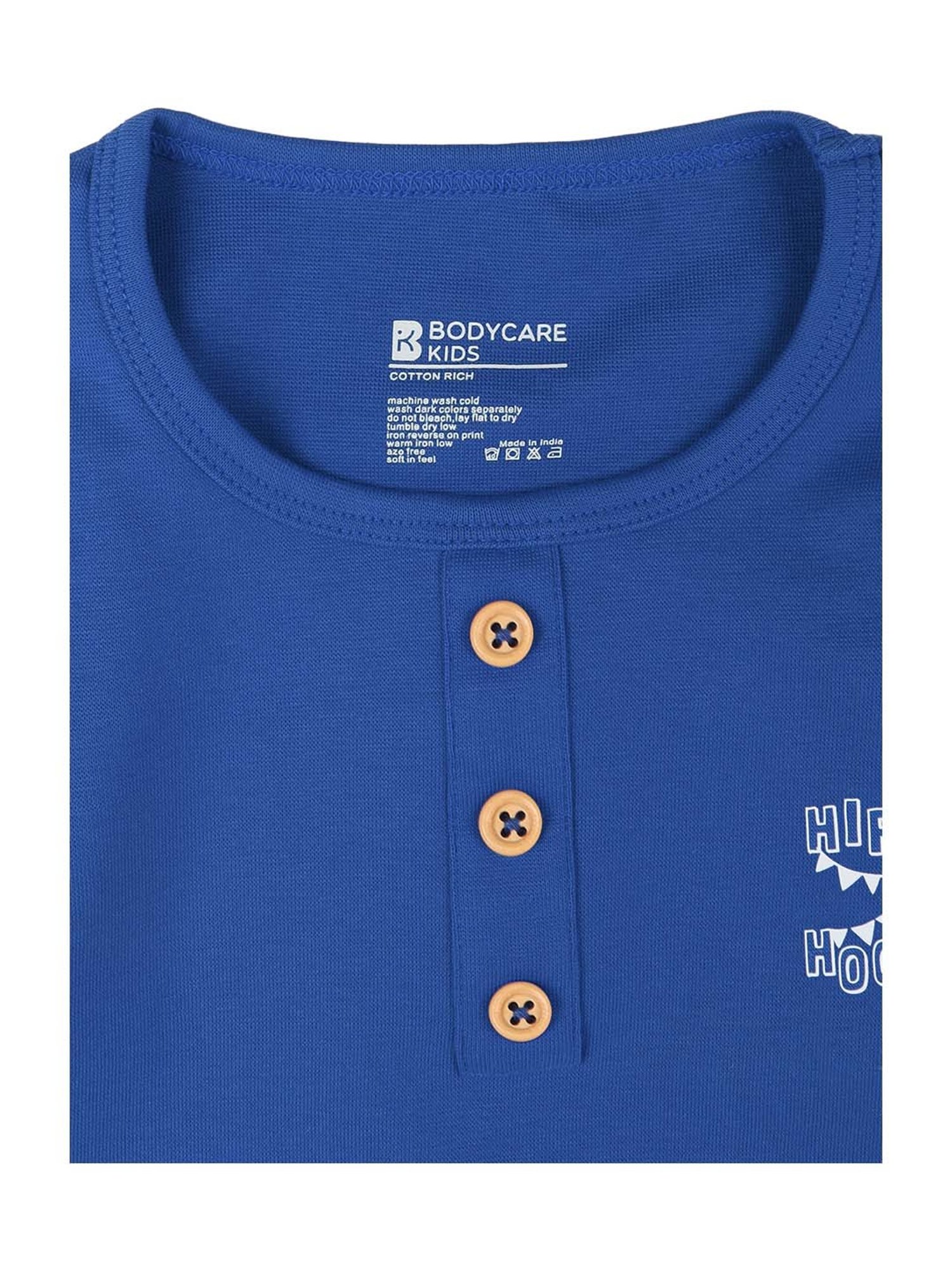 Bodycare Kids Blue Regular Fit Full Sleeves T-Shirt