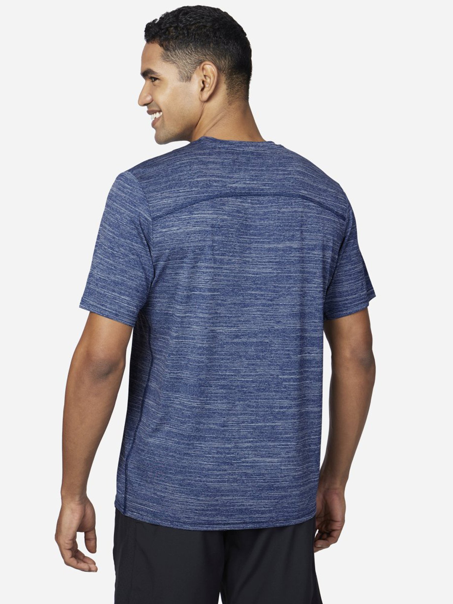 Skechers Blue Regular Fit Printed T-Shirt