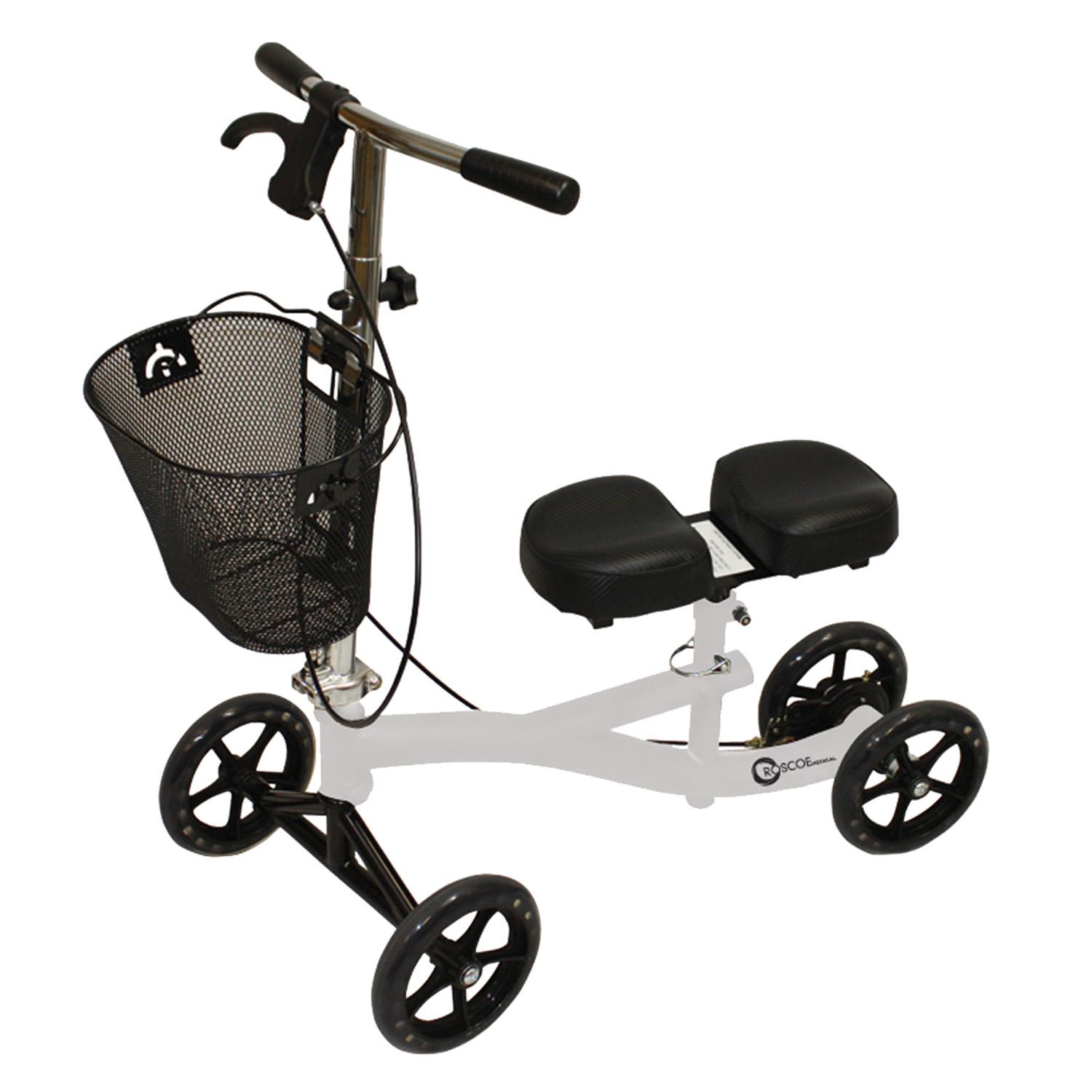 White Roscoe Mobility Steering Knee Scooter Leg Walker