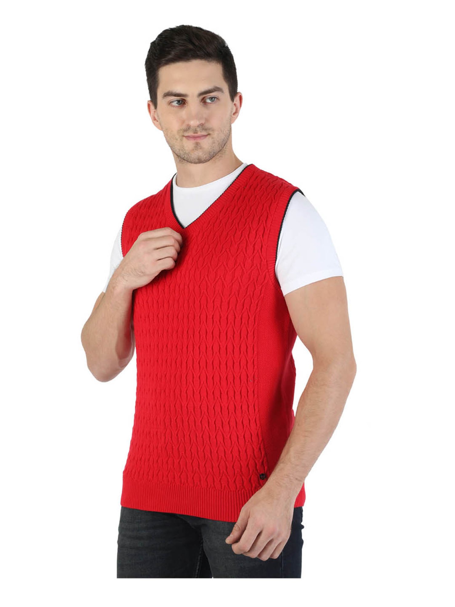 Monte Carlo Red Self Design Sweater