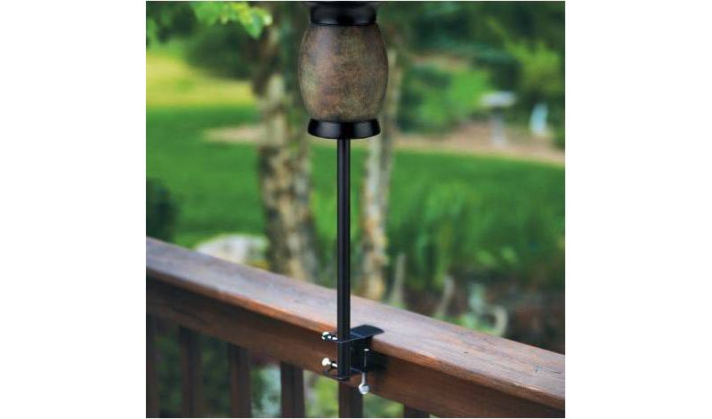 4pk 4" Metal Torch Deck Clamp Black - TIKI