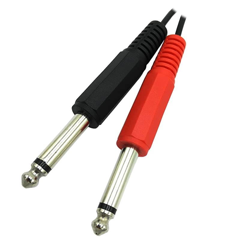 35mm Mini 18 TRS Stereo Female to 2X 635mm 14 Mono TS Male YSplitter Cable 8inch20cm