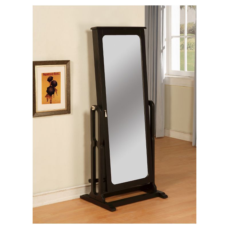 Lola Cheval Mirror/Jewelry Wardrobe Black - Powell Company