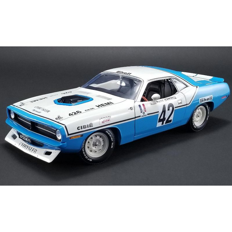 1970 Plymouth Hemi Barracuda #42 Henri Chemin "Chrysler of France" Ltd Ed 696 pcs 1/18 Diecast Model Car by Acme