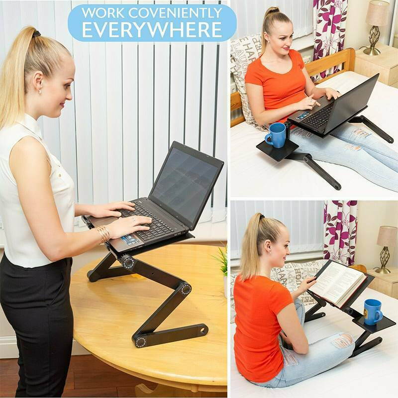 Laptop Table, Adjustable Laptop Bed Table, Portable Laptop Workstation Notebook Stand Reading Holder,Ergonomic Lap Desk TV Bed Tray Standing Desk