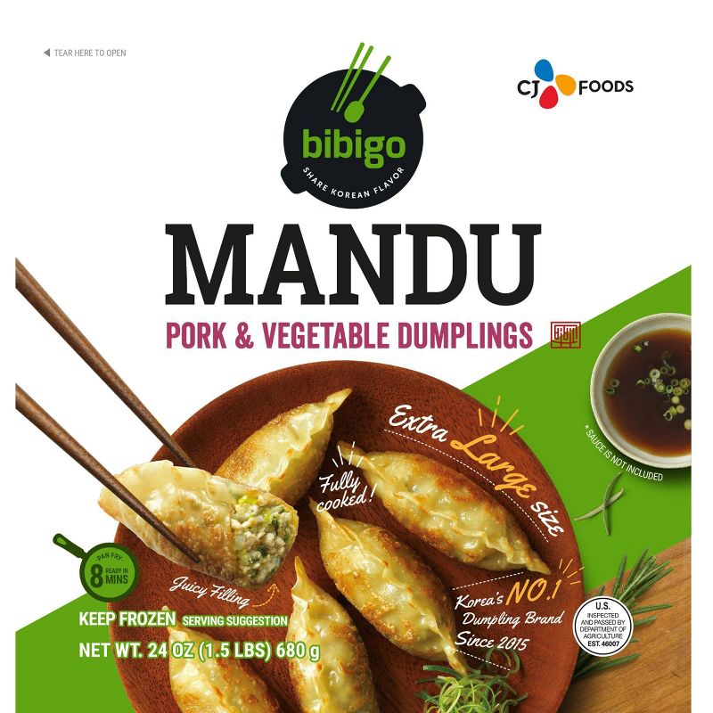 Bibigo Frozen Mandu Pork & Vegetable Dumplings - 24oz