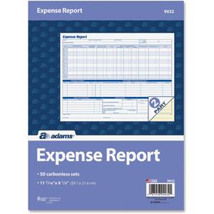 Adams Weekly Expense Report Forms