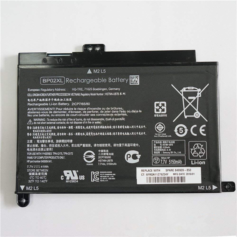 7.7V 41Wh BP02XL Battery for HP Pavilion PC 15 AU010WM HSTNN-LB7H HSTNN-UB7B