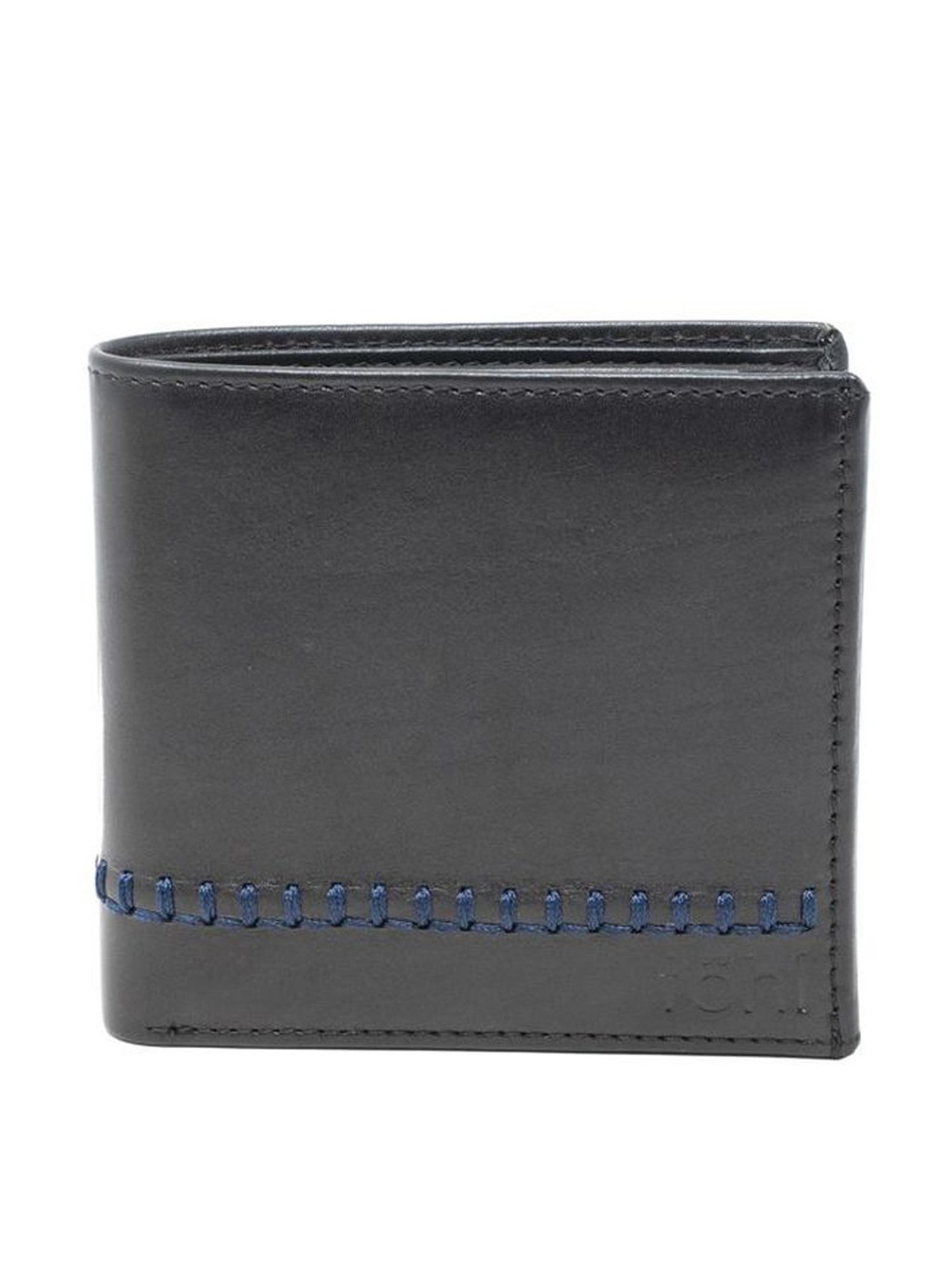 Tohl Black Casual Leather Bi-Fold Wallet for Men