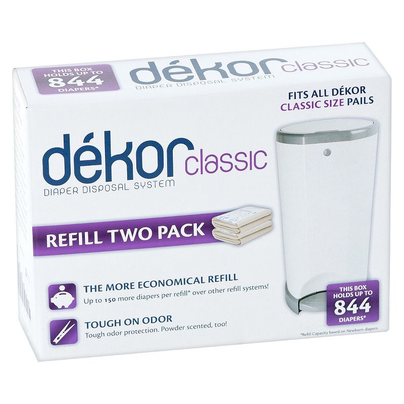 Dekor Classic Hands Free Diaper Pail - White