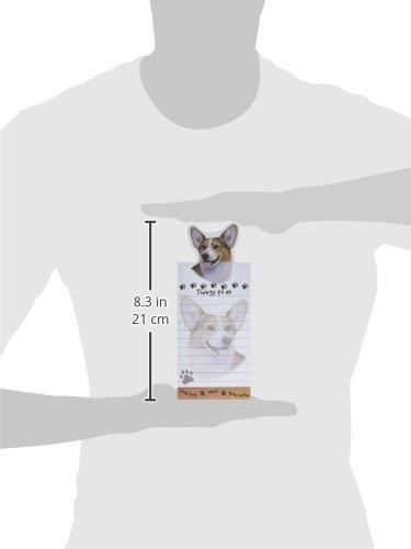 Welsh Corgi Magnetic List Pads Uniquely Shaped Sticky Notepad Measures 8.5 by 3.5 Inches