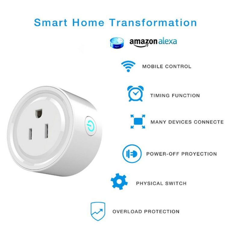 2 Pack Mini Wifi Smart Plug Power Socket Timer Outlet Remote Control