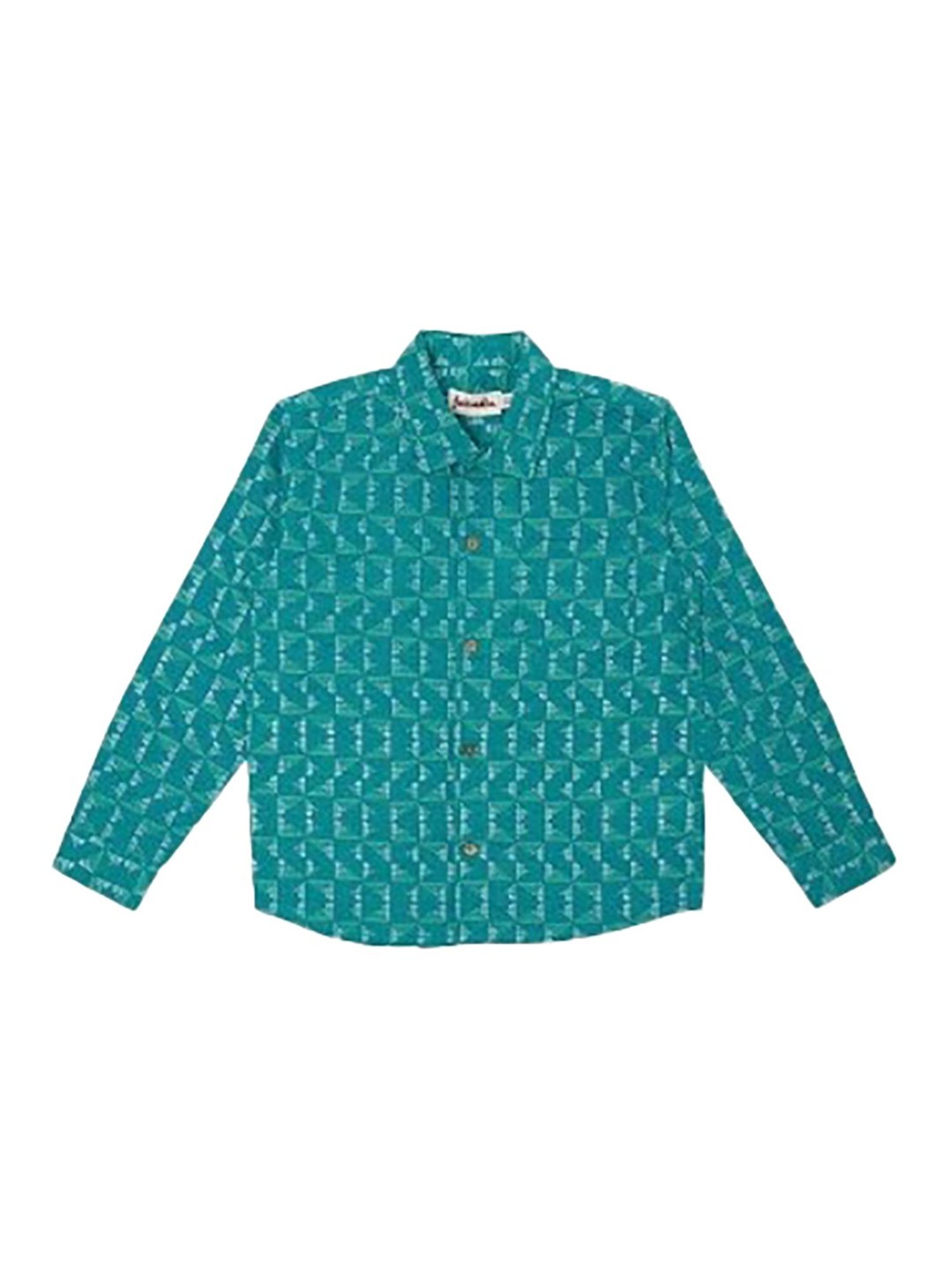 Fabindia Kids Blue Printed Shirt