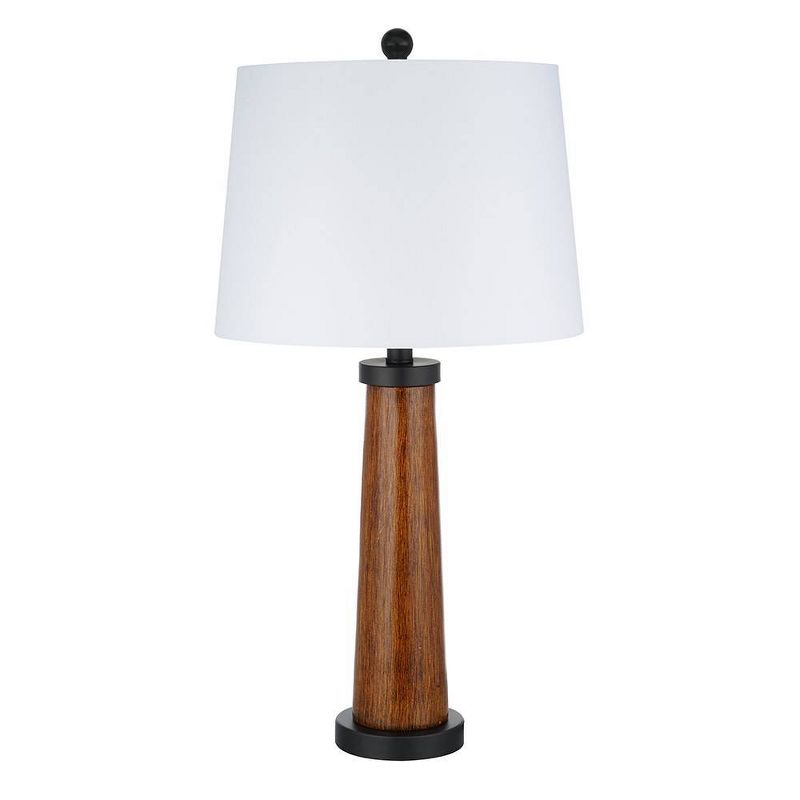 27.5" Wood Table Lamp Matte Black (Includes LED Light Bulb) - Cresswell Lighting