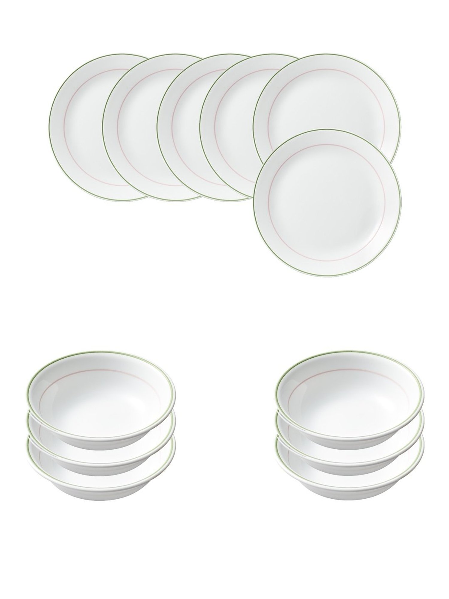 Cello White & Rust Glass Dinner Set