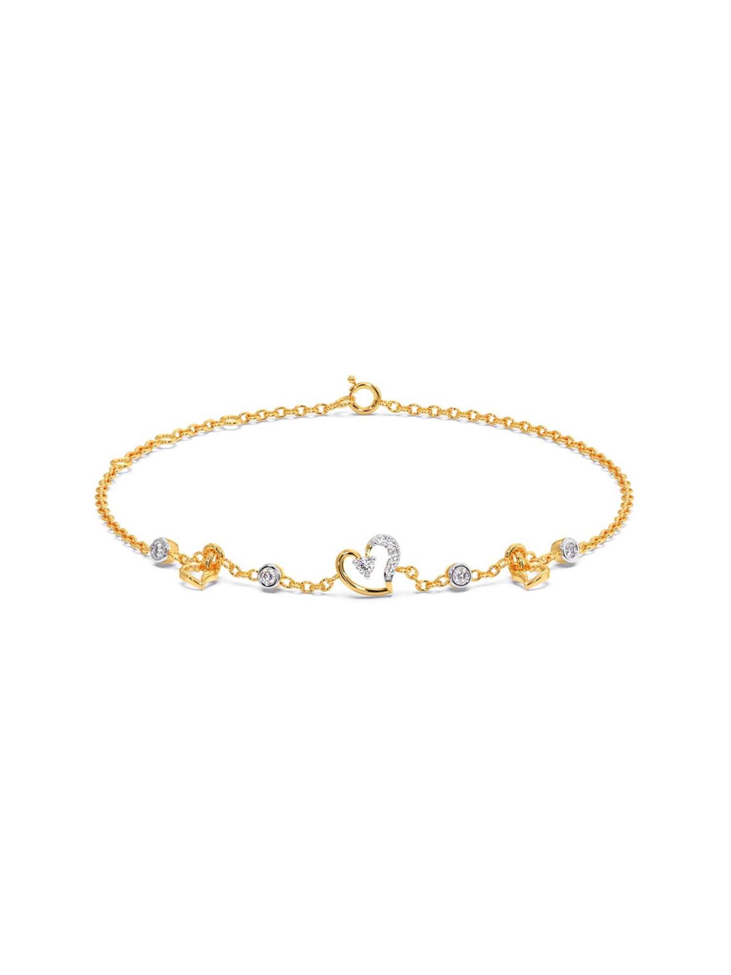 Candere by Kalyan Jewellers BIS Hallmark 18K Yellow Gold and Certified Diamonds Bracelet
