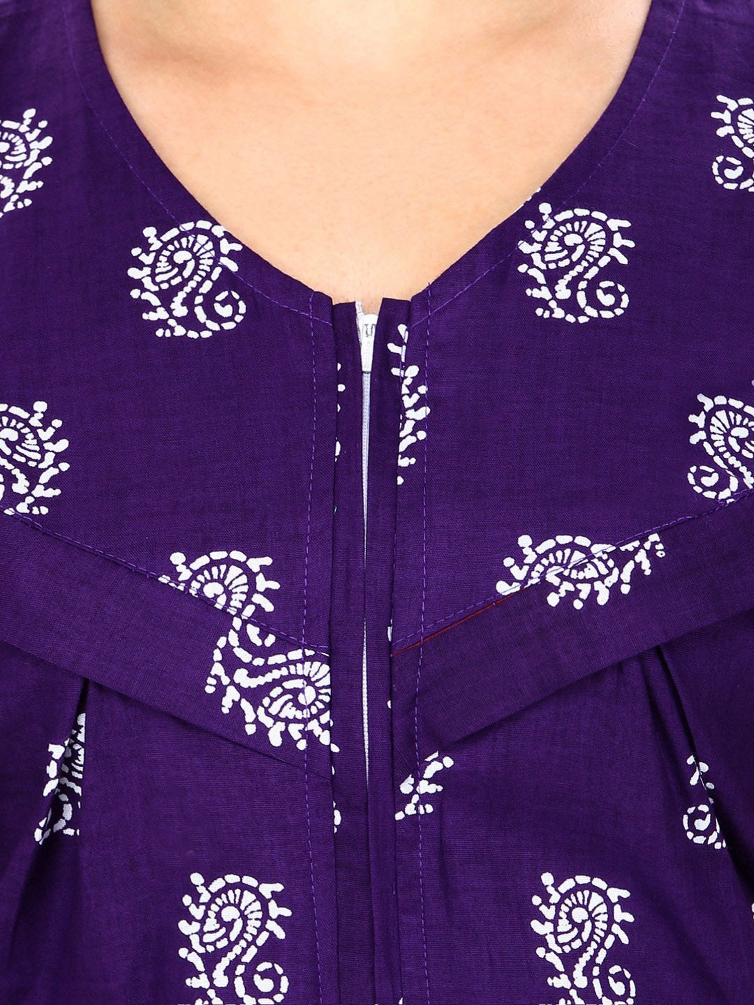 Secret Wish Purple Printed Maternity Nighty