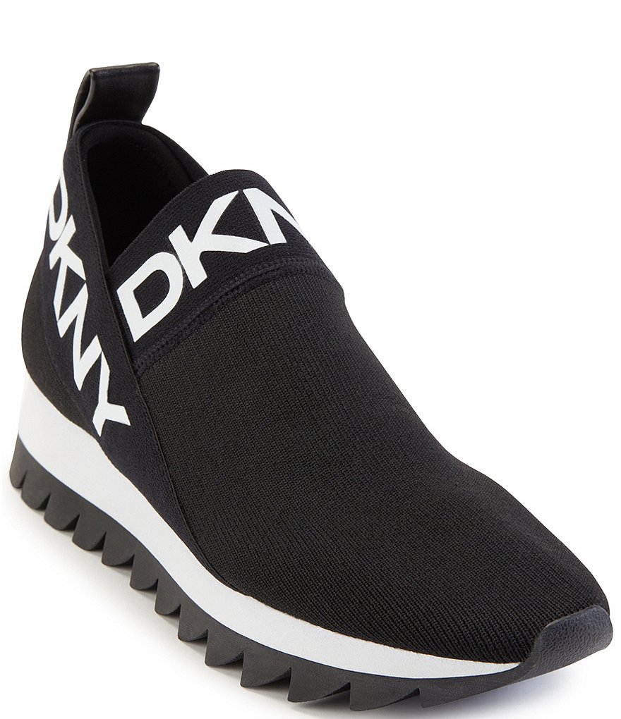 DKNY Ashton Knit Signature Logo Slip-On Sneakers