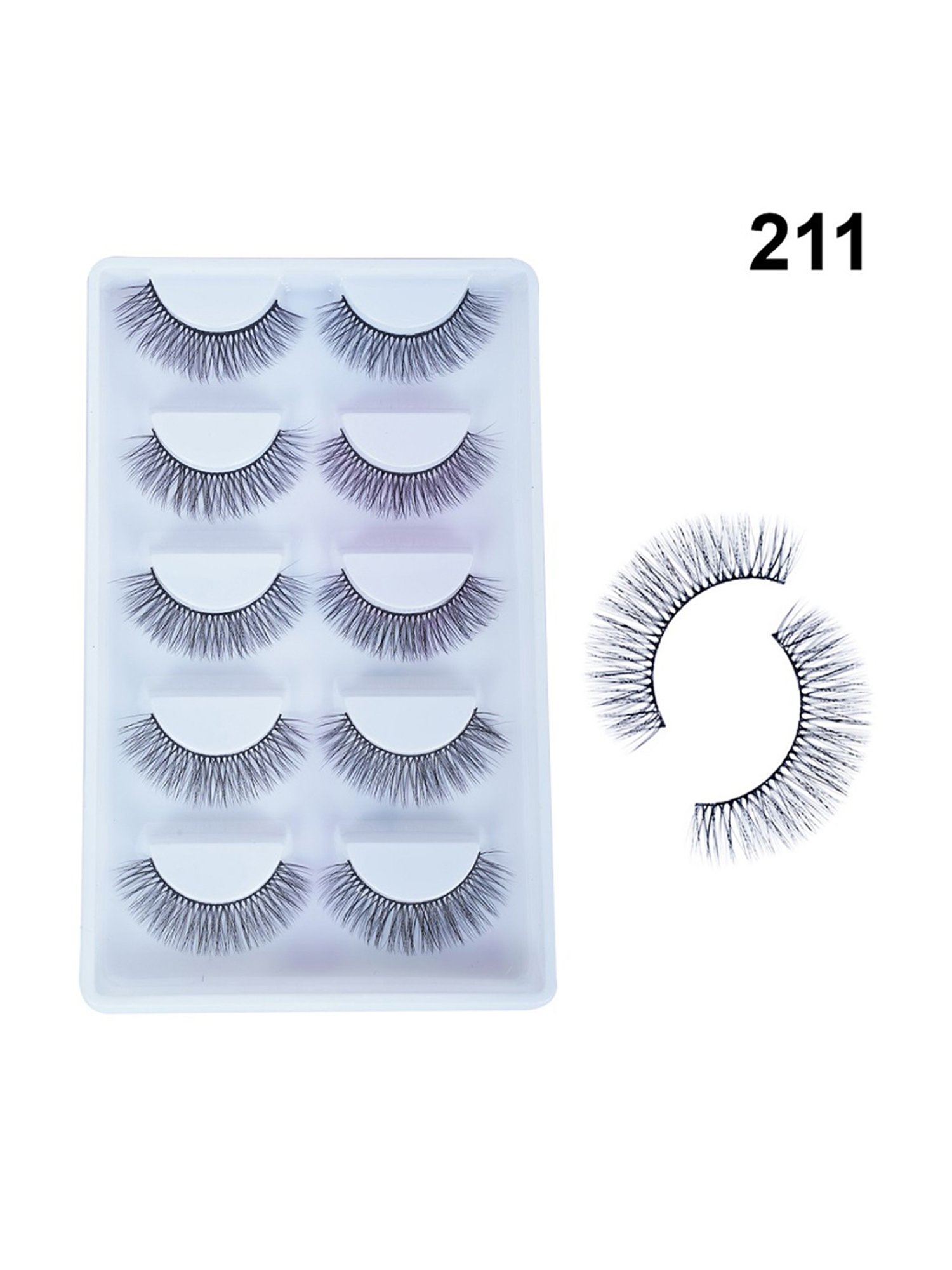 Bronson Professional 6D Fashion Eyelash 211 - Set of 5