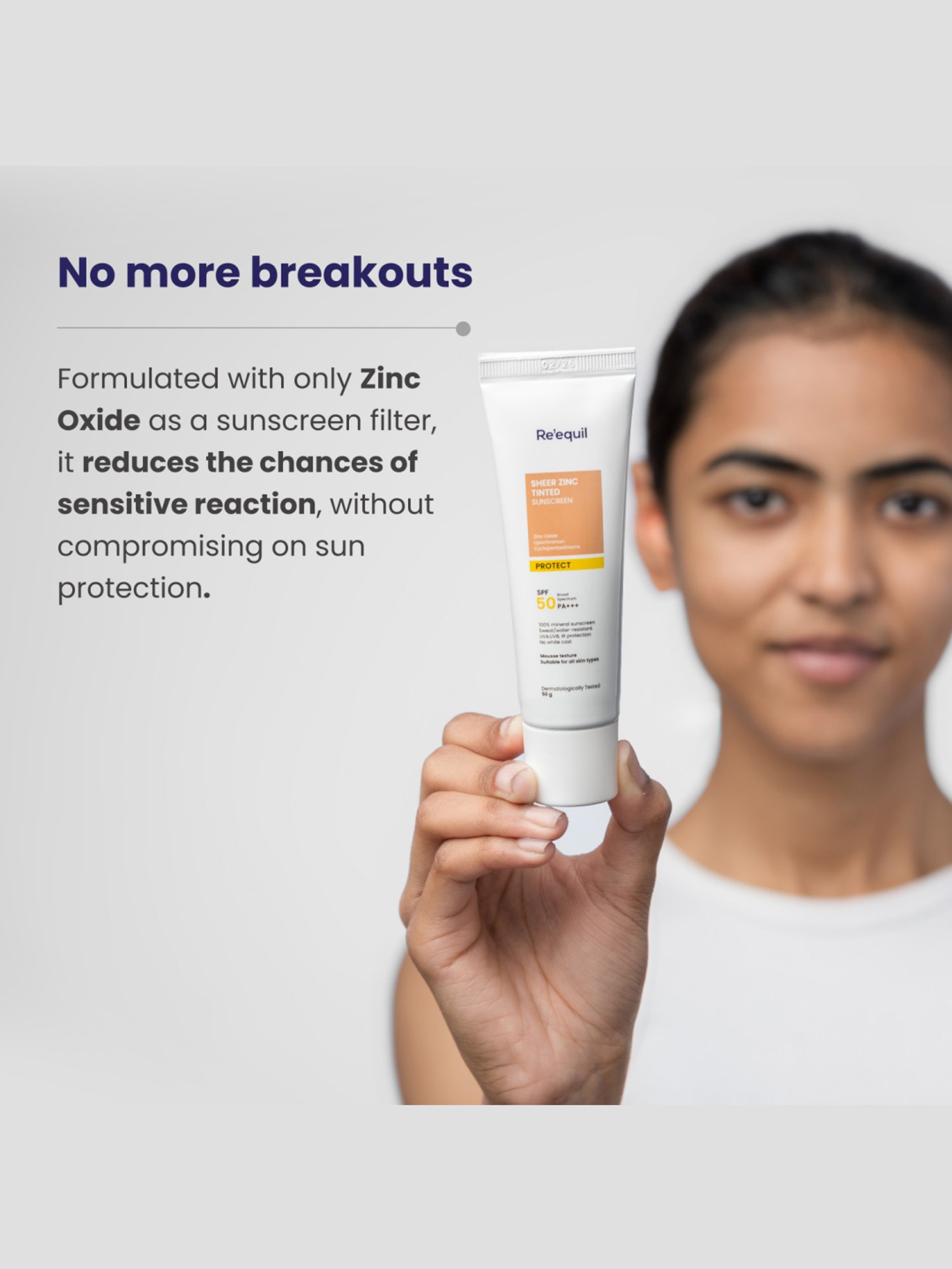 Re'equil Sheer Zinc Tinted Mineral Sunscreen SPF 50 - 50 gm