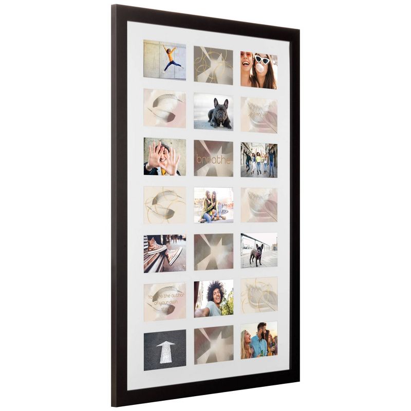 28" x 40" Matted to 4" x 6" Collage Picture Frame Black - Gallery Solutions