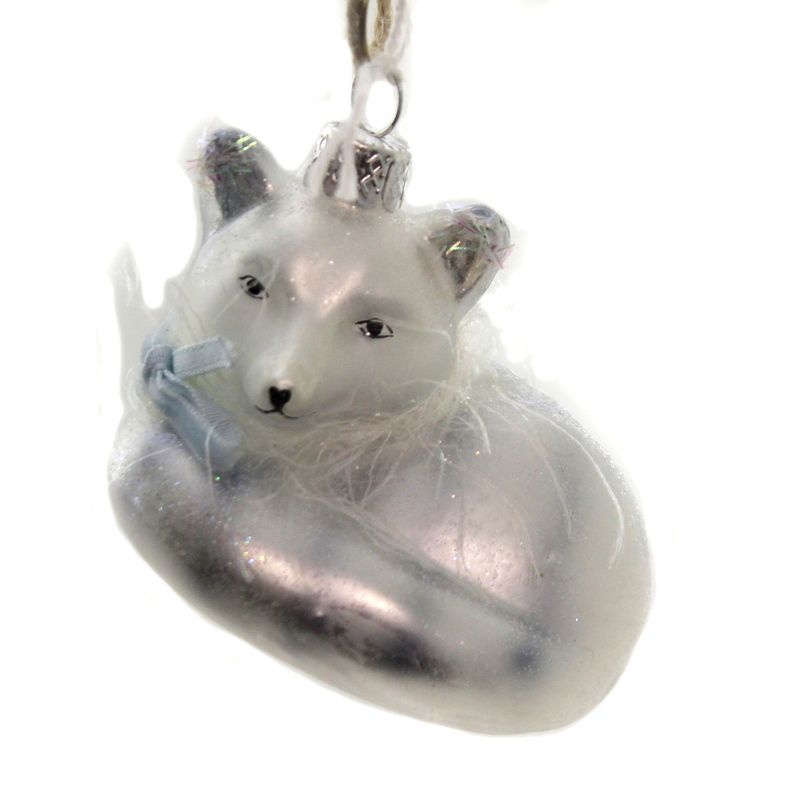Holiday Ornaments 2.0" Artic Fox Sly Bushy Tail Christmas  -  Tree Ornaments