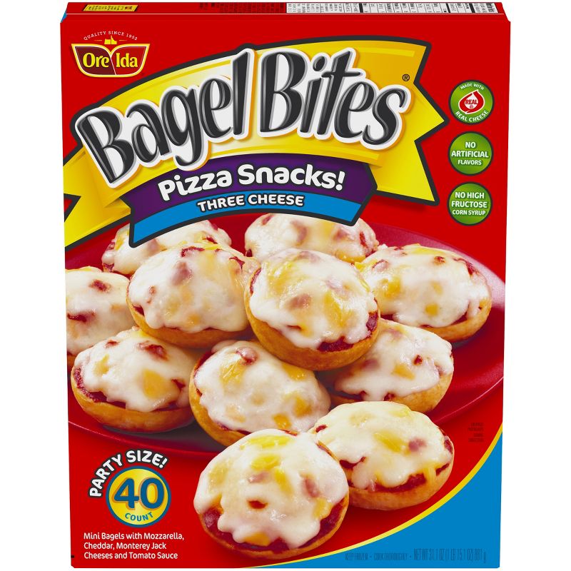 Ore-Ida Bagel Bites Three Cheese Frozen Pizza Snacks - 40ct