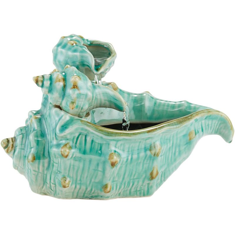 John Timberland Modern Zen Indoor Tabletop Water Fountain 7" High Cascading Seashells for Table Desk Office Home Bedroom