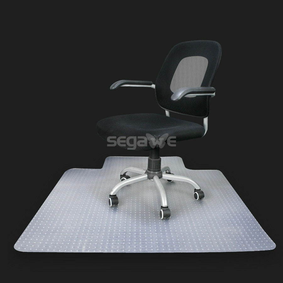 PVC Chair Floor Mat 48'' x 36" for Carpets up to 3mm Thick, Rectangular With Lip