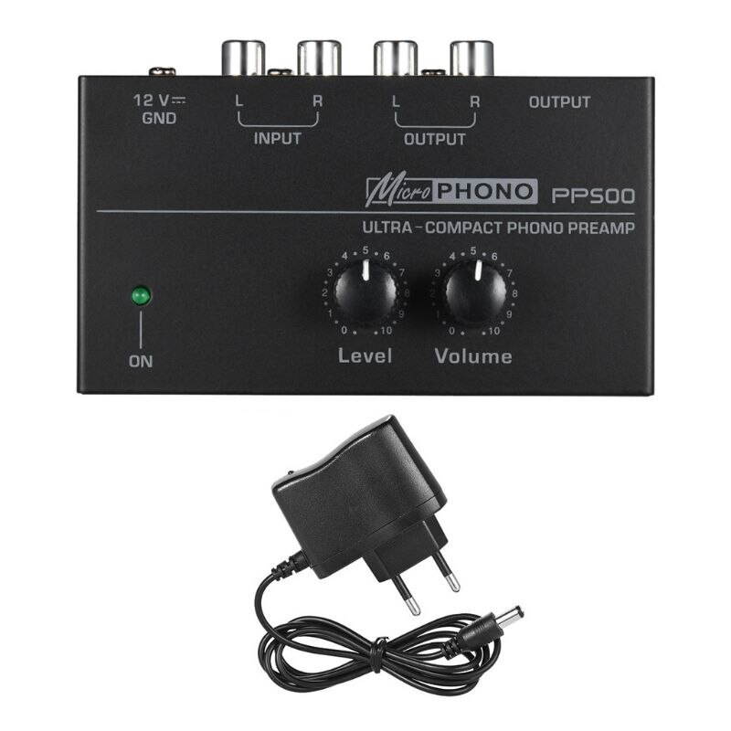 PP500 Phono Preamp Preamplifier with Level Volume Controls RCA 1/4" TRS (1pcs)