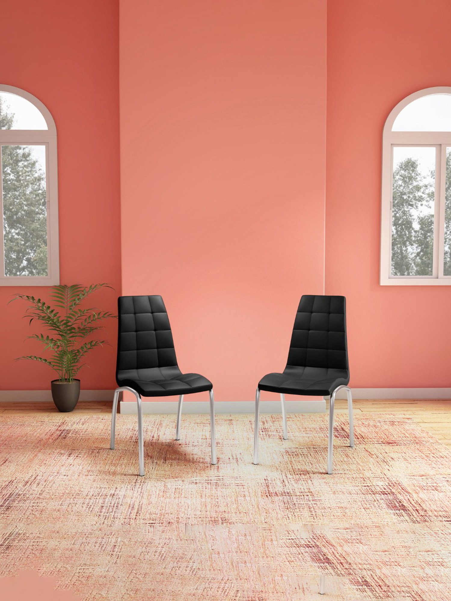 Durian Elanor Modern Brown & Beige Premium Leatherette Dining Chair