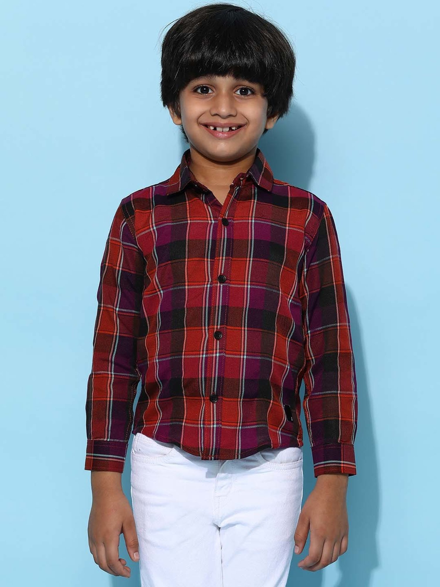 Tales & Stories Kids Multicolor Chequered Full Sleeves Shirt