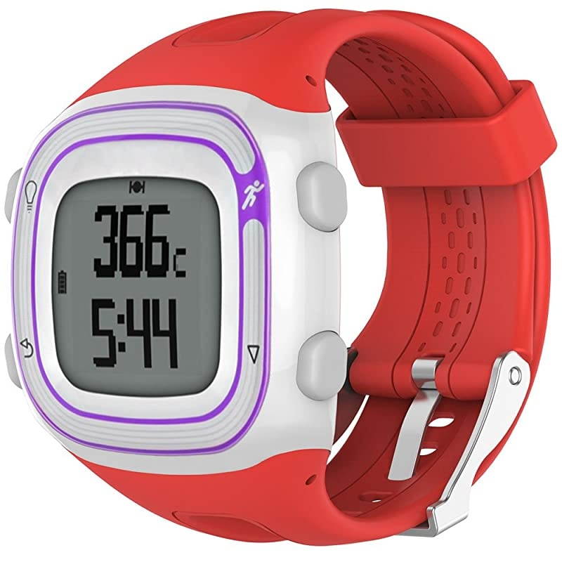 Band for Garmin Forerunner 1015 Soft Silicone Replacement Watch Band Strap for Garmin Forerunner 1015 GPS Watch 3PCS BlackampRedampBlue LDisplay Size 098quotx094quot