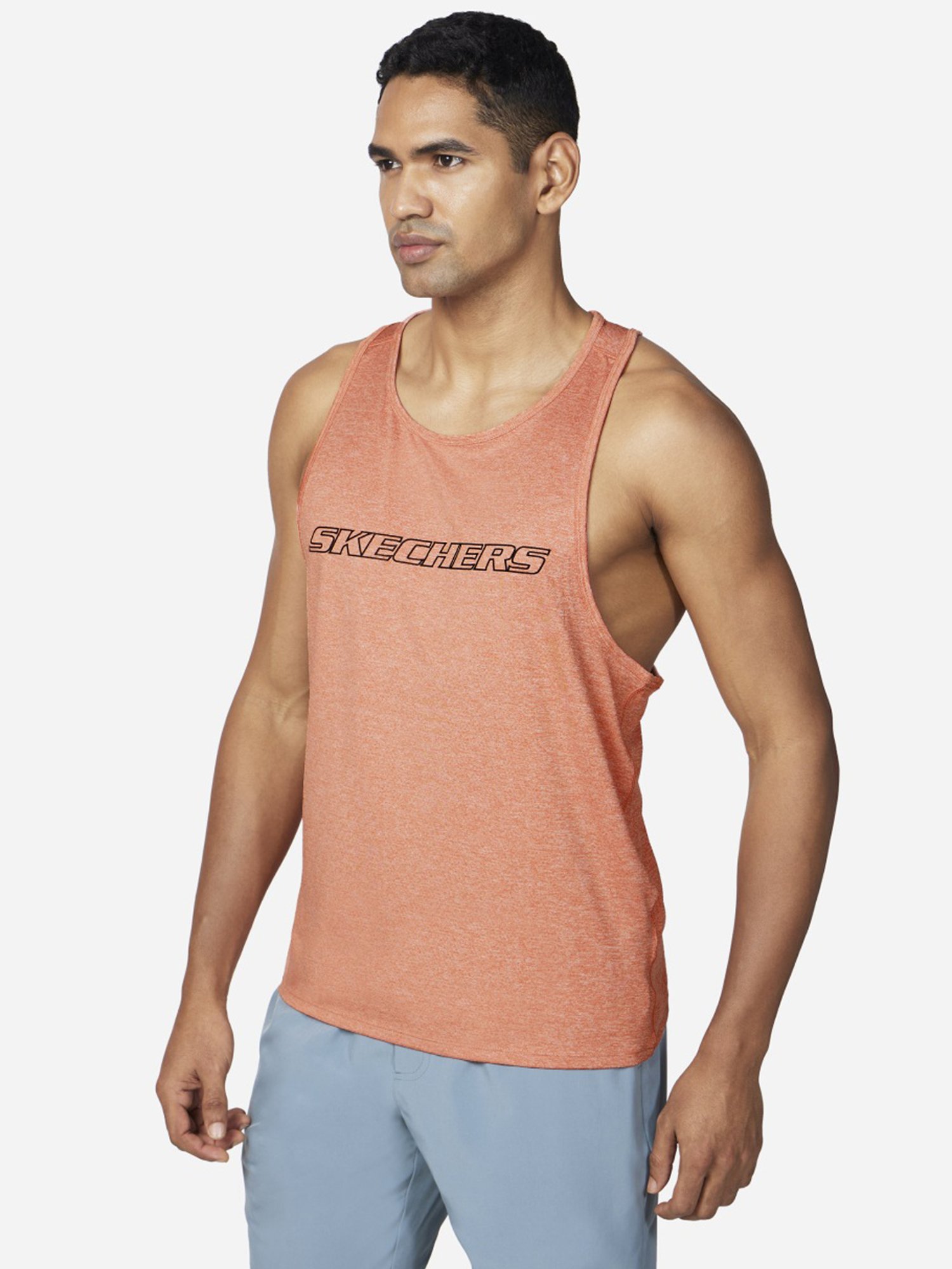 Skechers Red Regular Fit Printed Tank Tee