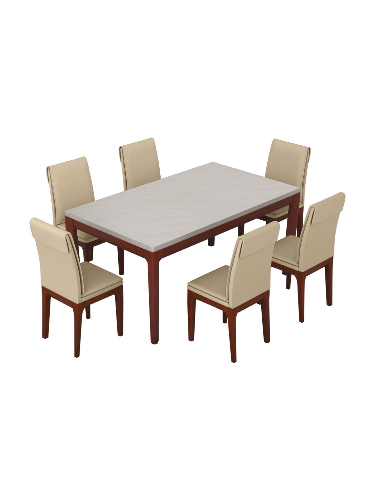 Nilkamal Olivia Brown Solid Wood - Rubberwood 6 Seater Dinning Table set