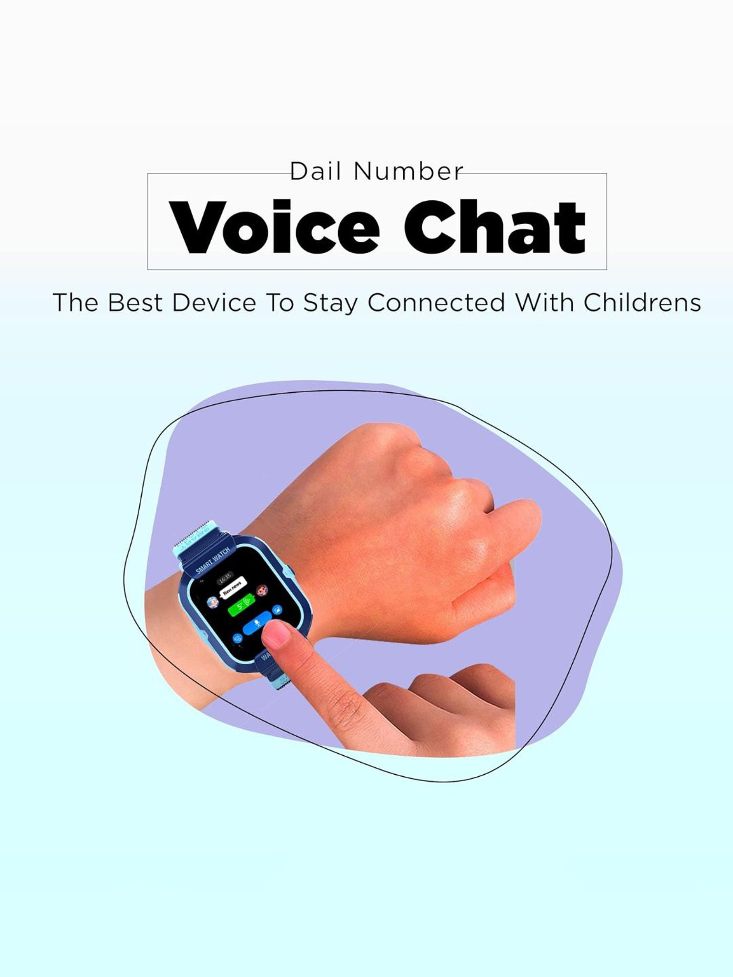 Turet Smartwatch for Kids with HD Display, Camera, SOS Button, Phone & Video Calling (Dark Blue)