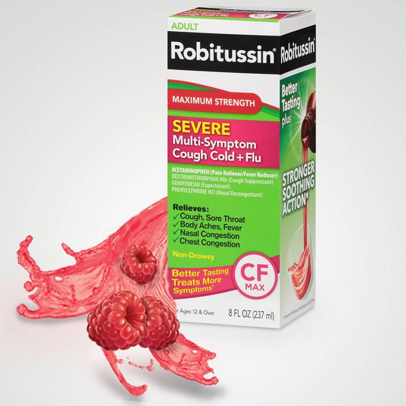 Robitussin Maximum Strength Multi-Symptom Cold Relief Liquid - Dextromethorphan - 8 fl oz