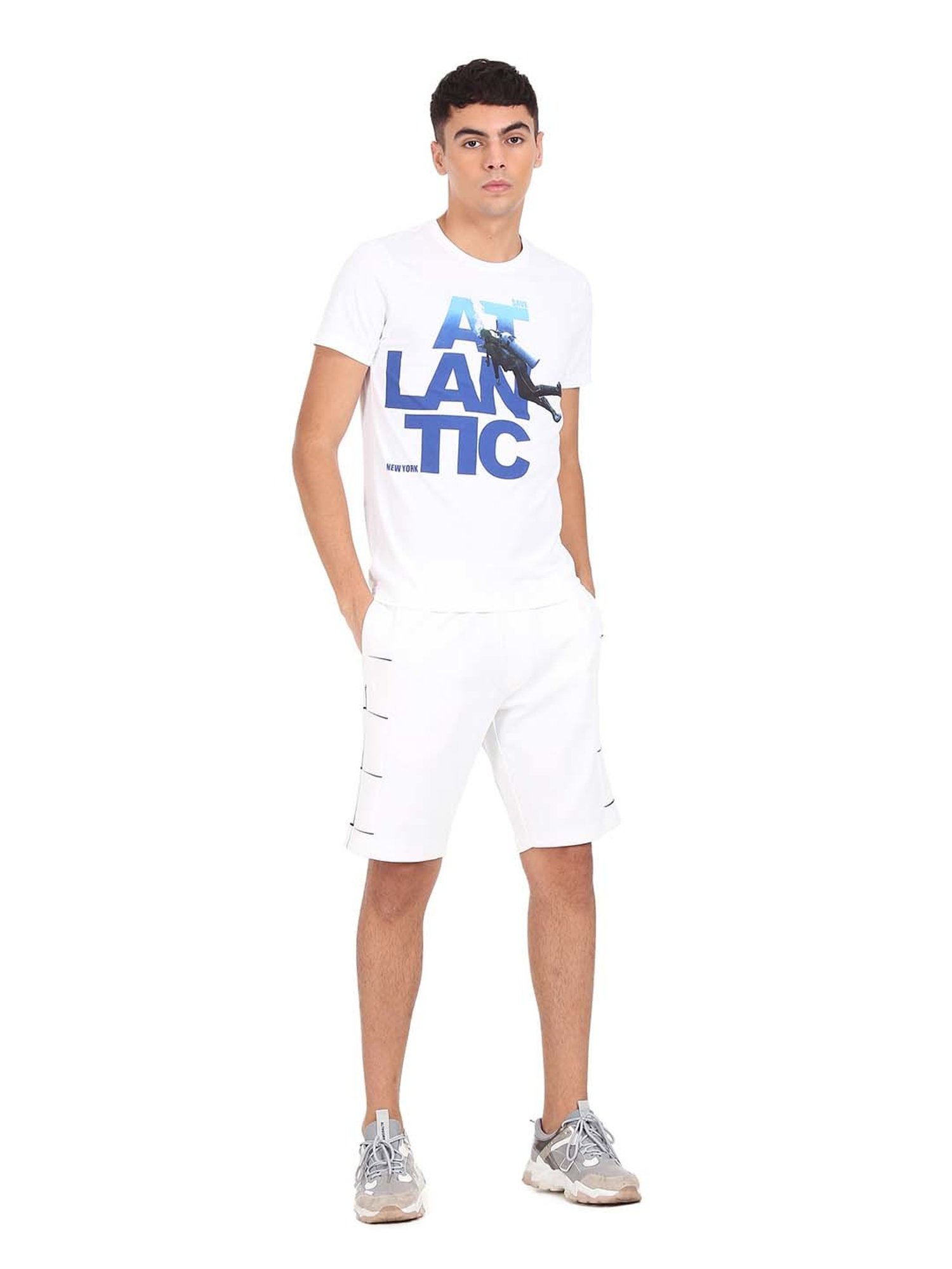 Arrow New York White Regular Fit Shorts