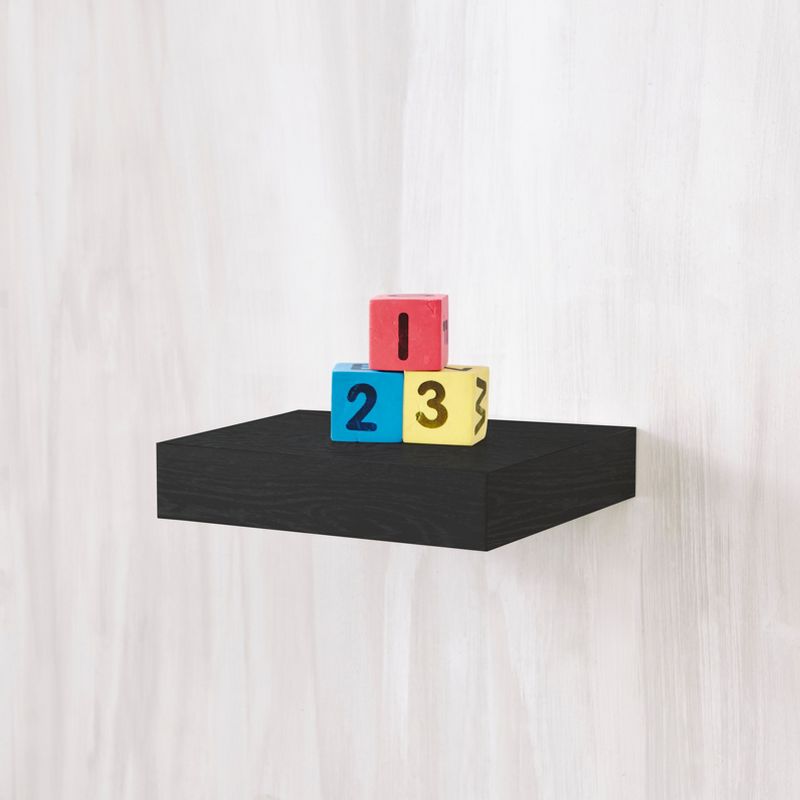 Way Basics 10" Eco Wall Shelf Floating Shelf Black