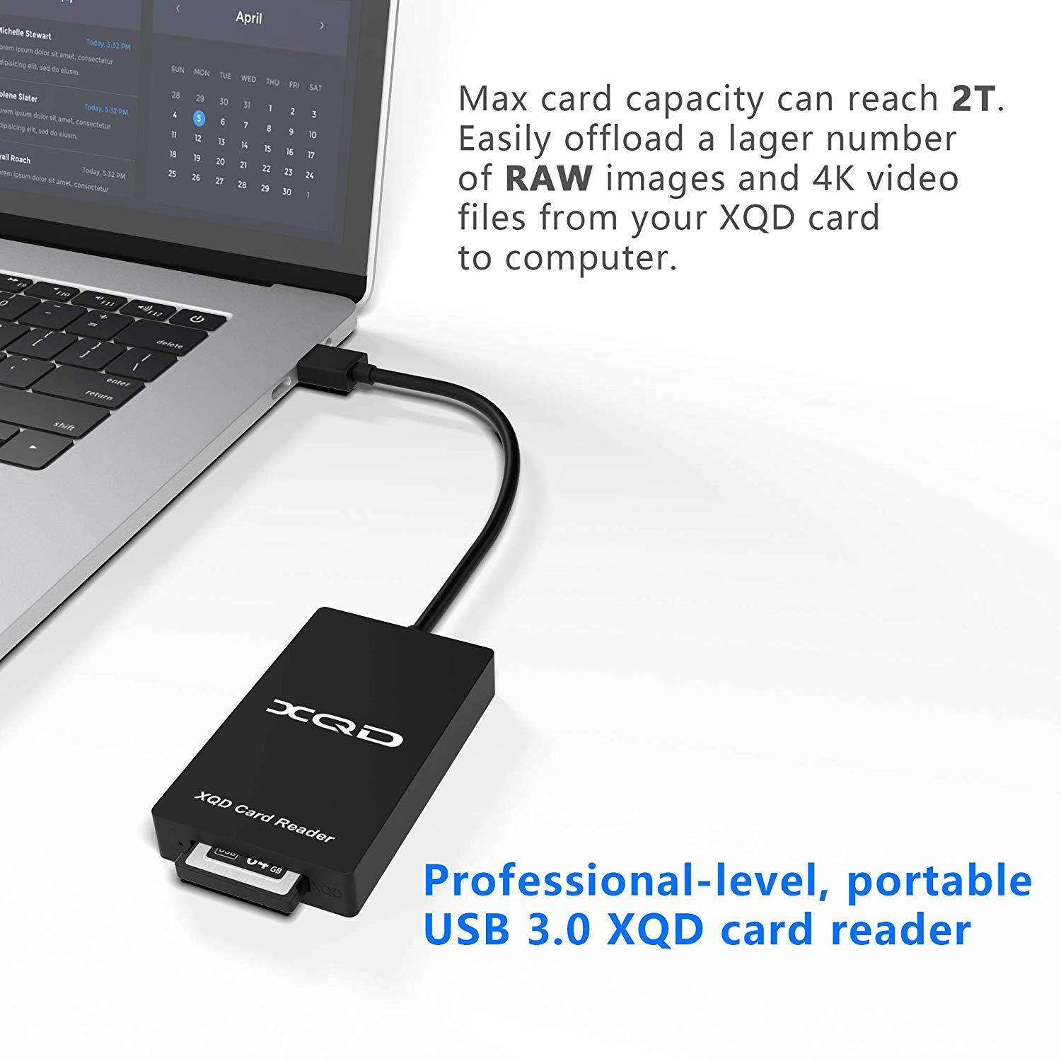 ?Upgraded Version?Cateck XQD Card Reader, 5Gpbs Super Speed USB 3.0 xqd memory card reader, Compatible with Sony G/M Series USB Mark XQD Card, Lexar 2933x/1400x USB Mark XQD Card, Support Windows/Mac