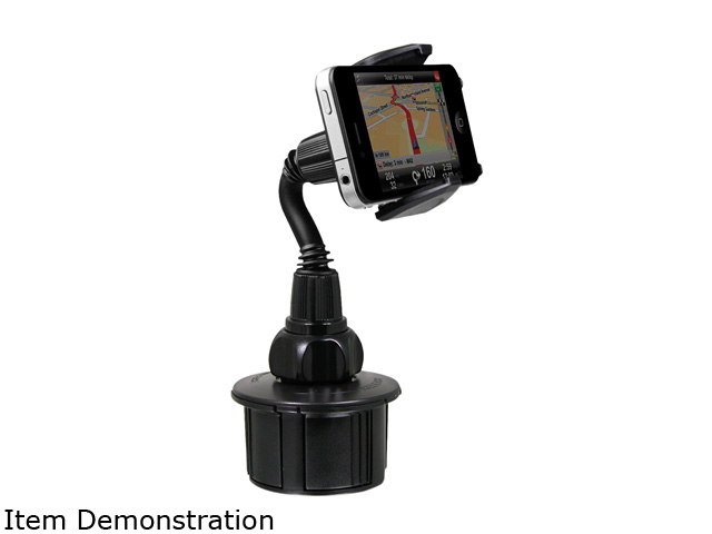 Macally Black Adjustable Automobile Cup Holder Mount for Cell Phones, Smartphones, GPS and PDA MCUPMP